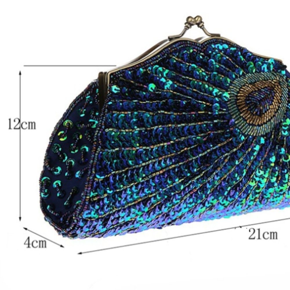PURPLE PEACOCK CLUTCH - Picture 7 of 7